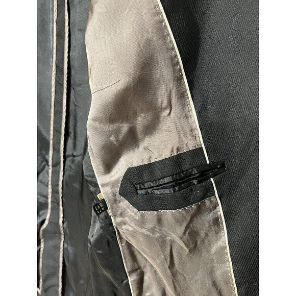 Massimo Dutti Classic Black Wool One-Button Career Blazer Jacket - Picture 11 of 12